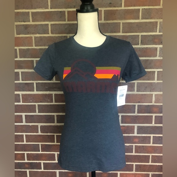NWT Marmot Women's Coastal Short-Sleeve T-Shirt Navy Heather Sz XS - Picture 2 of 7